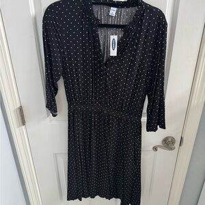 Old Navy Black Dress with White Dots